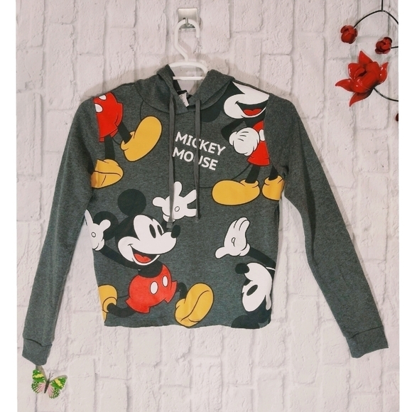 Disney Mickey Mouse Crop‎ Pullover Sweatshirt - Picture 1 of 3